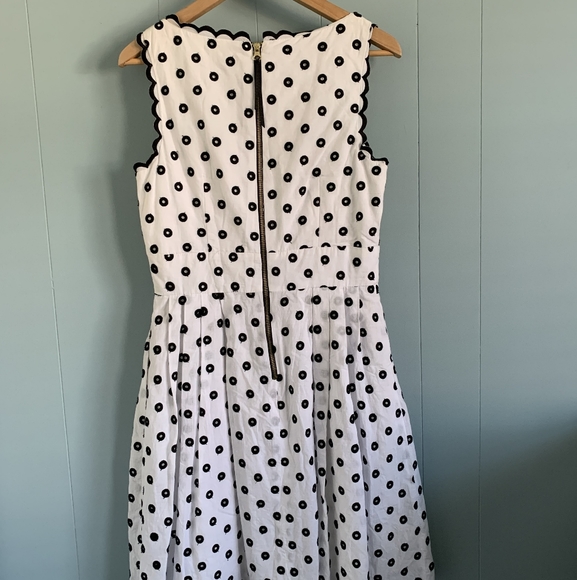 🗝 Taylor White/Black Cotton Spring Summer Dress vintage style - Picture 7 of 14